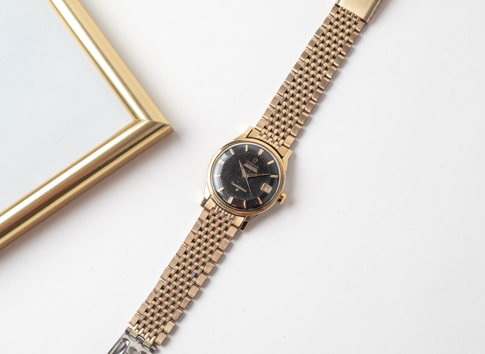 vintage omega constellation pie pan 14902 black dial bor watch Diag