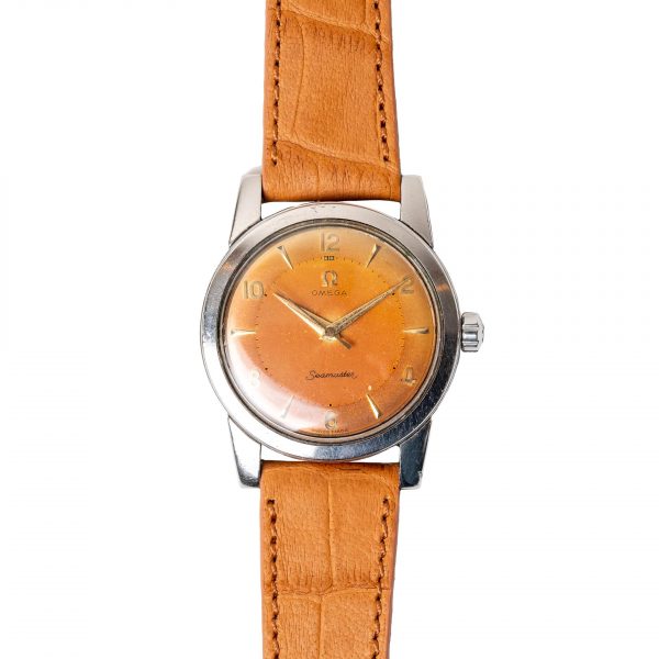 vintage omega 2761 seamaster bumper orange dial watch