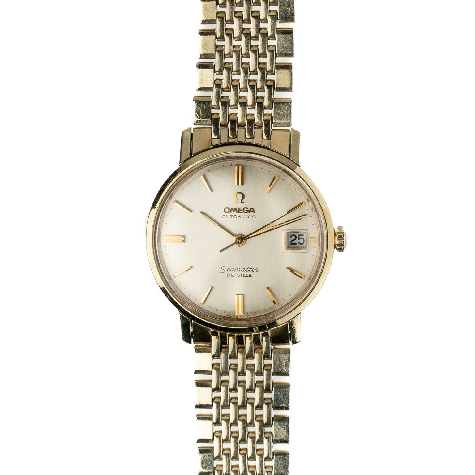 vintage omega seamaster de ville 166020 gold cap bor watch