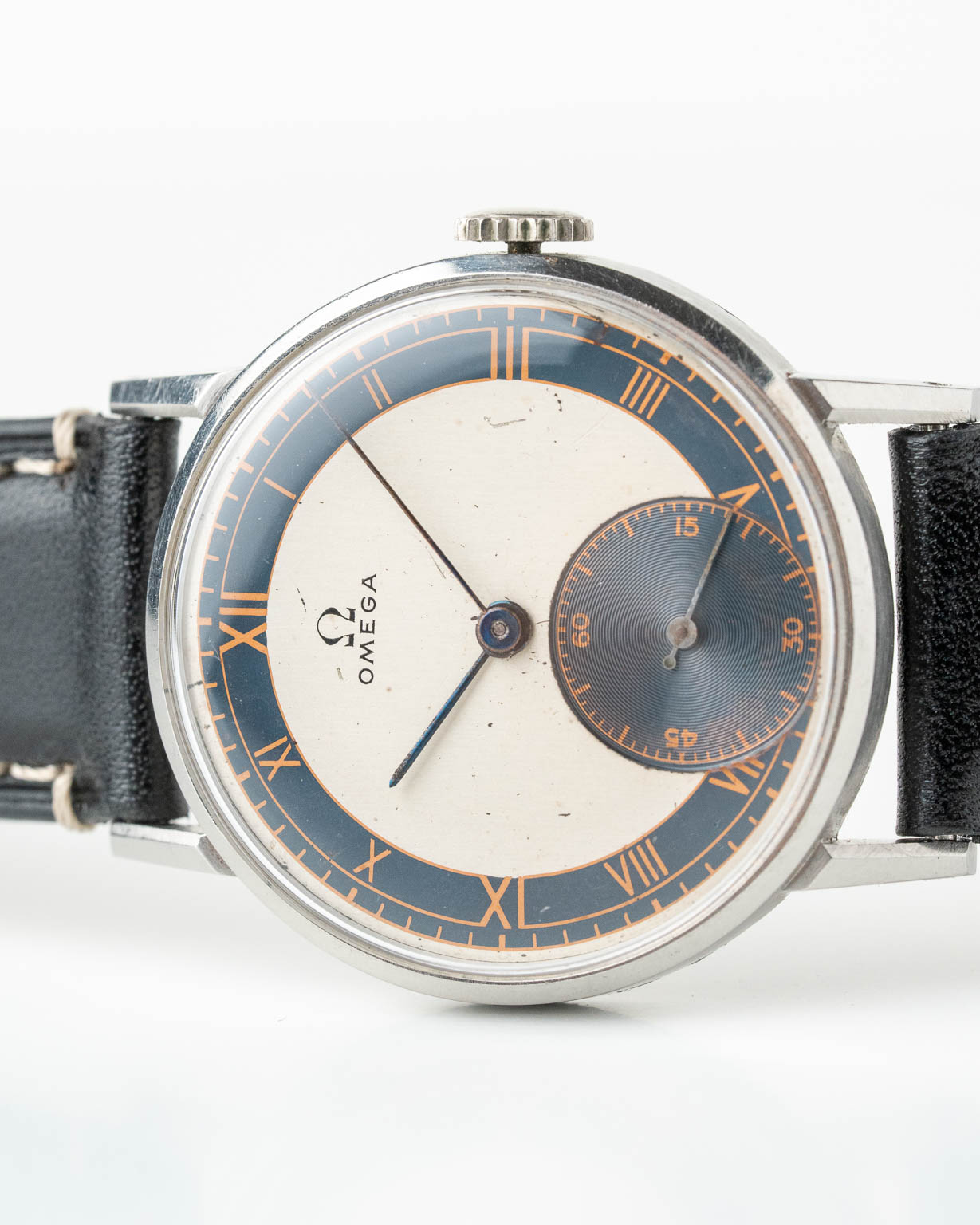 Vintage Omega Bullseye 30T2 from 1942 closeup