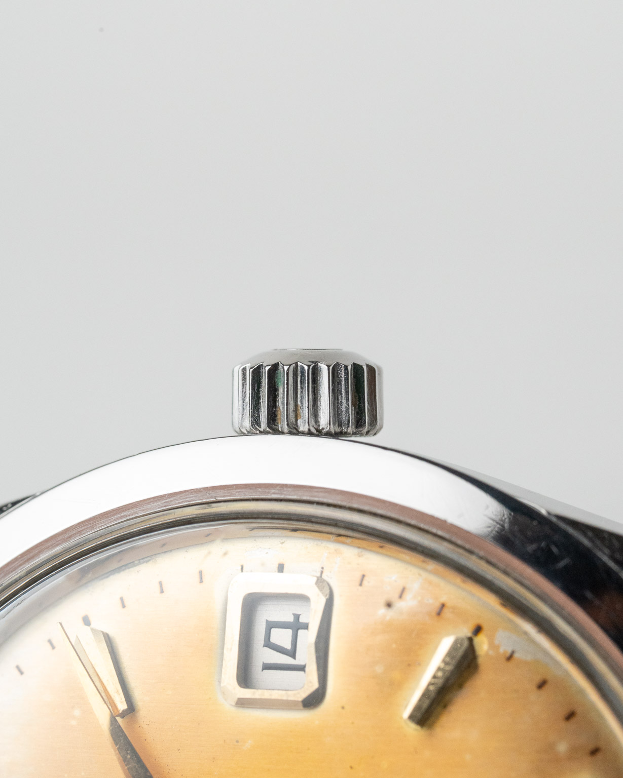 Vintage Omega Seamaster with Orange patina in steel ref 14701-1 SC from 1960 crown