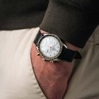 Vintage Omega Speedmaster Reduced two-tone white dial 175.0032 from 1990s watch wrist shot