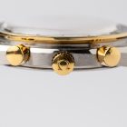 Vintage Omega Speedmaster Reduced two-tone white dial 175.0032 from 1990s watch crown