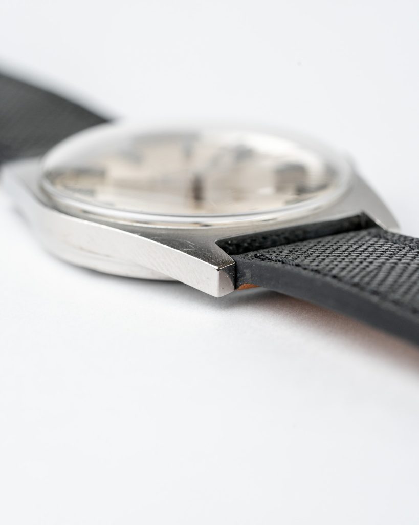 1969 Omega Geneve with Gorgeous matte grey Dial Model 135.033 in steel with strap and buckle main image 1