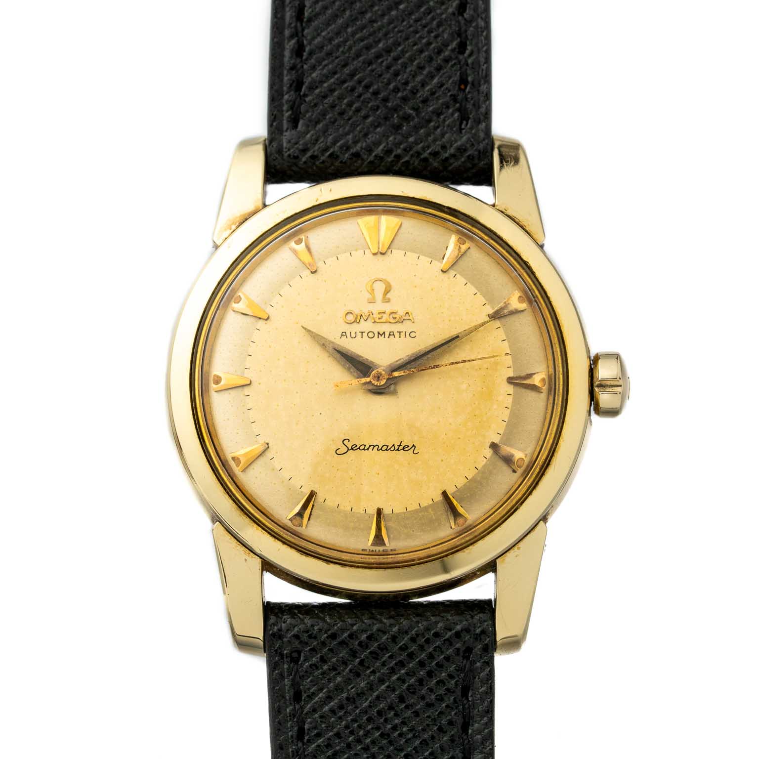 Vintage Omega Seamaster with beefy lugs gold capped 2846-10SC from 1966 watch front