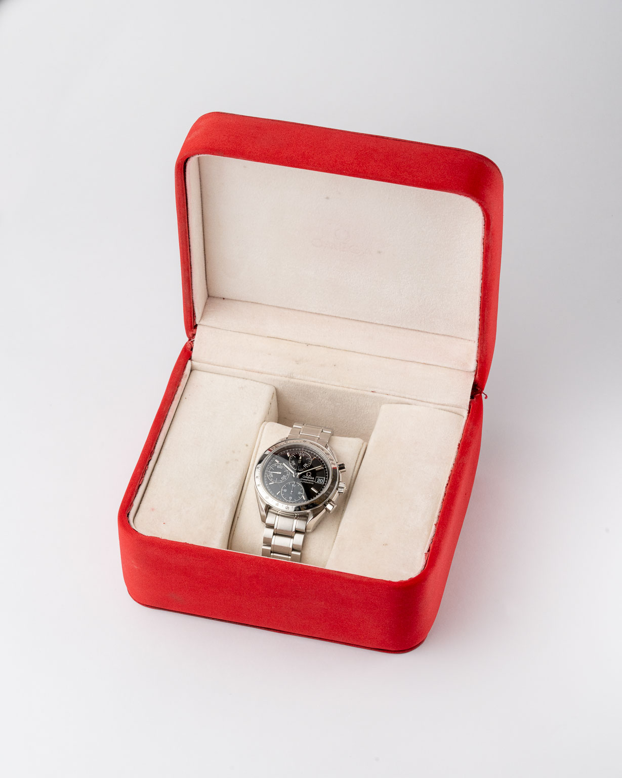 Vintage Omega Speedmaster Reduced Date black dial 3513.50 from 1998 watch box