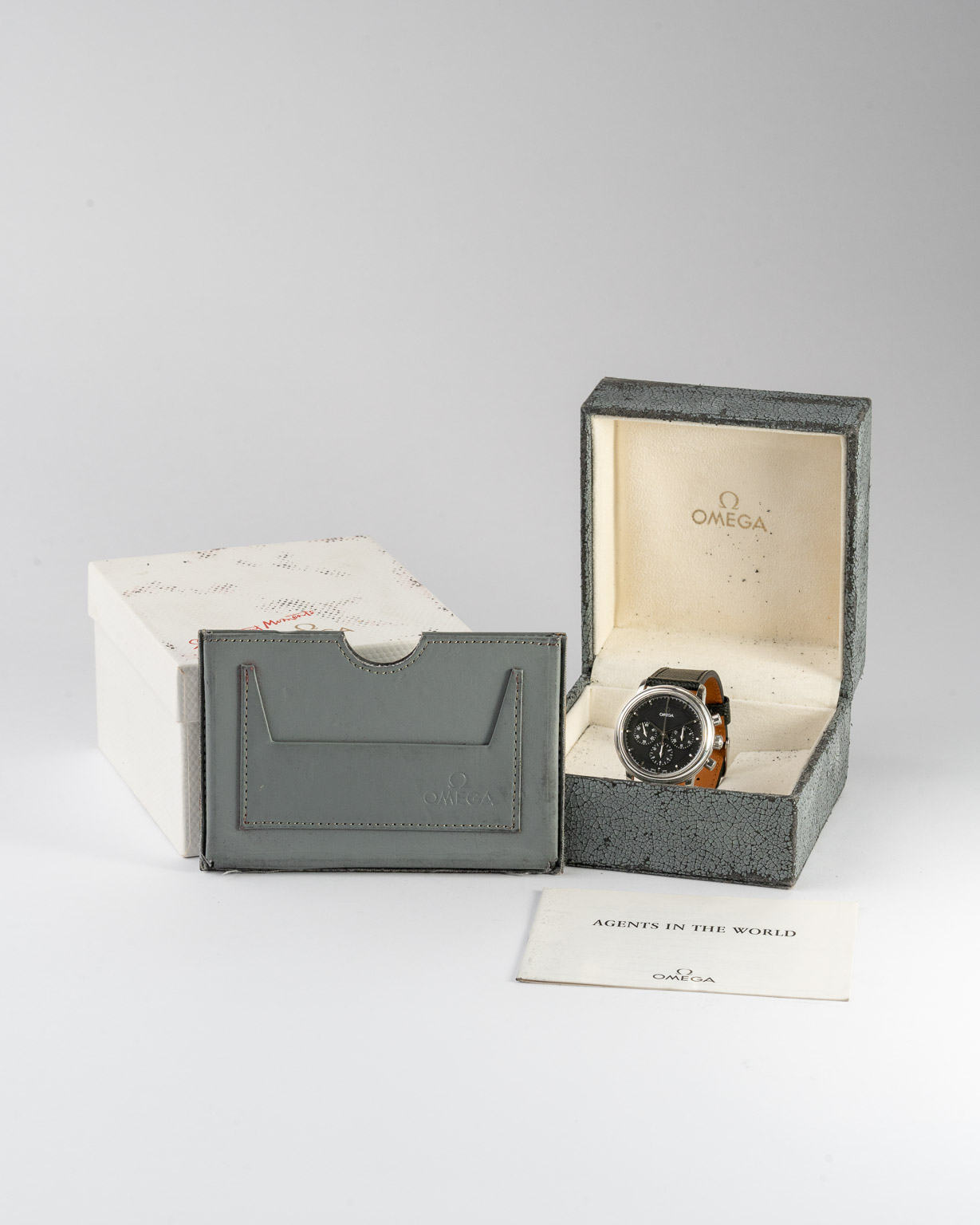 Vintage Omega De Ville Chronograph with black dial in stainless steel Cal 861 reference 4840 from 1995 box