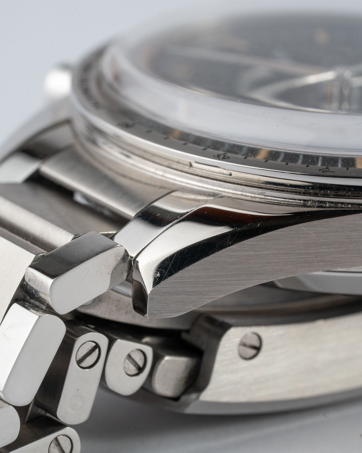 Vintage Omega Speedmaster Trilogy 60th Anniversary reference 311.10.39.30.01.001 with box and papers from 2017 watch bezel