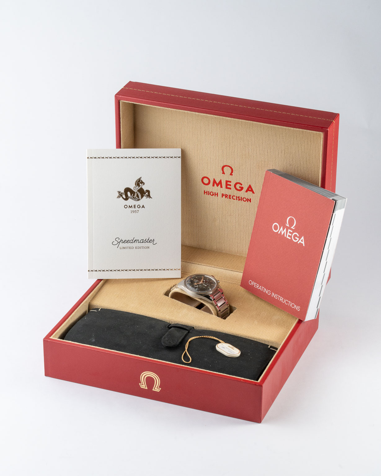 Vintage Omega Speedmaster Trilogy 60th Anniversary reference 311.10.39.30.01.001 with box and papers from 2017 watch box