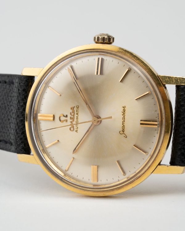 Vintage Omega Seamaster white dial with 18k gold case reference 14765 ...