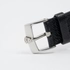 Vintage Rolex Oysterdate Precision 6694 stainless steel Black Gilt (tropical) dial on leather strap from 1953 buckle