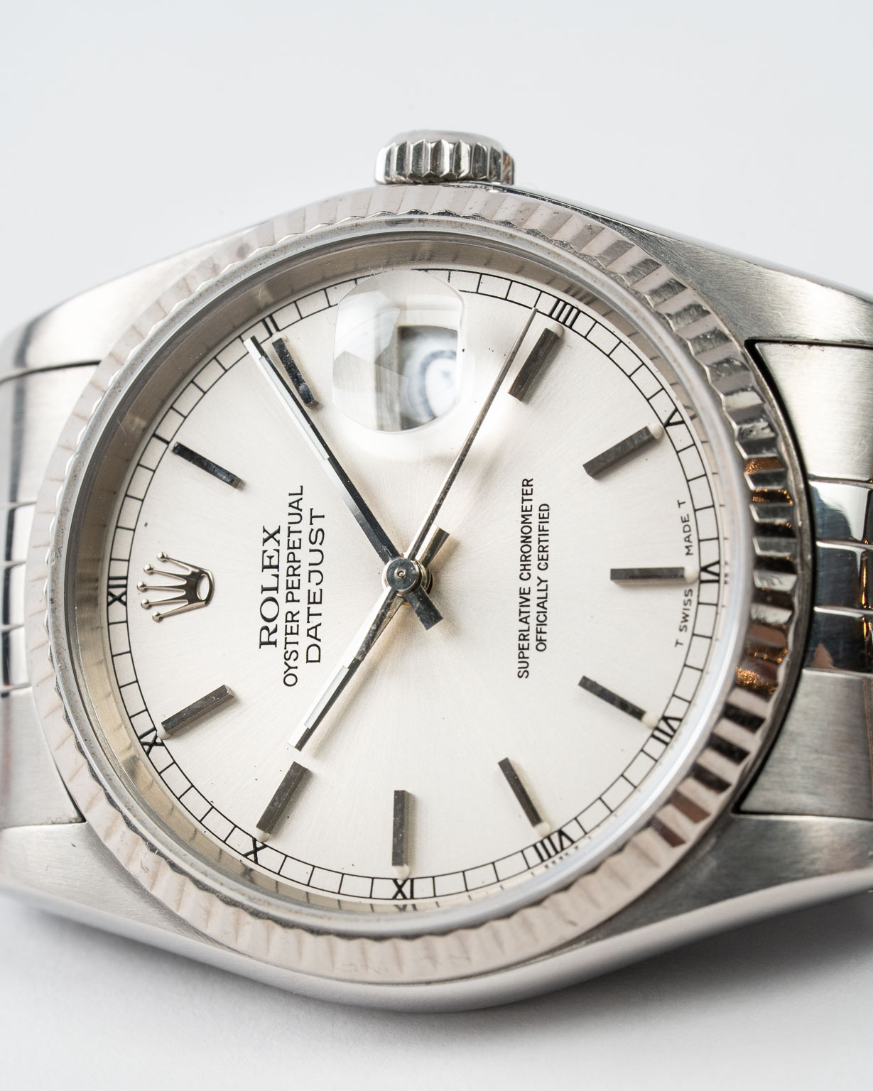 Vintage Rolex Datejust 16234 stainless steel with Jubilee bracelet from 1988 laying