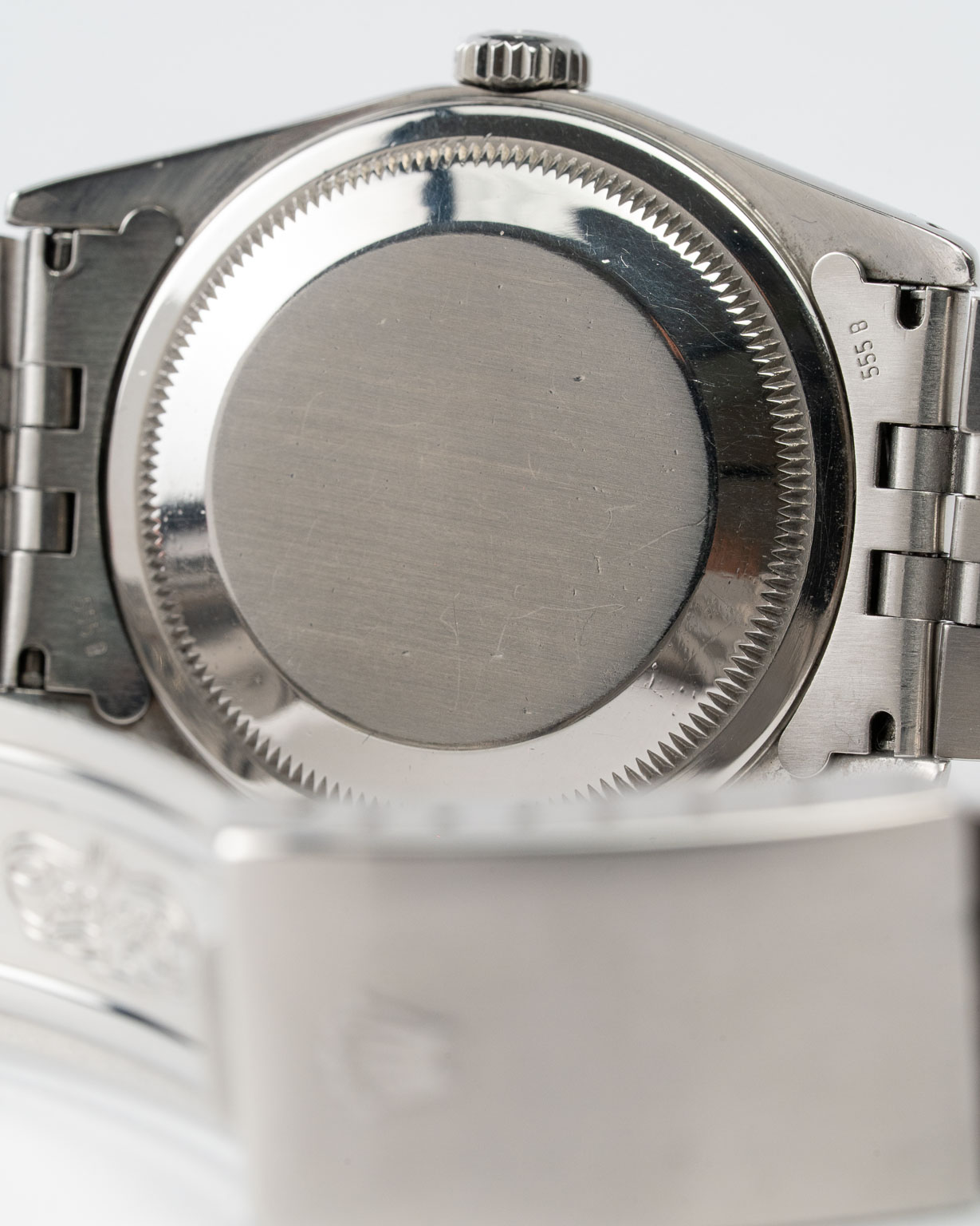 Vintage Rolex Datejust 16234 stainless steel with Jubilee bracelet from 1988 caseback