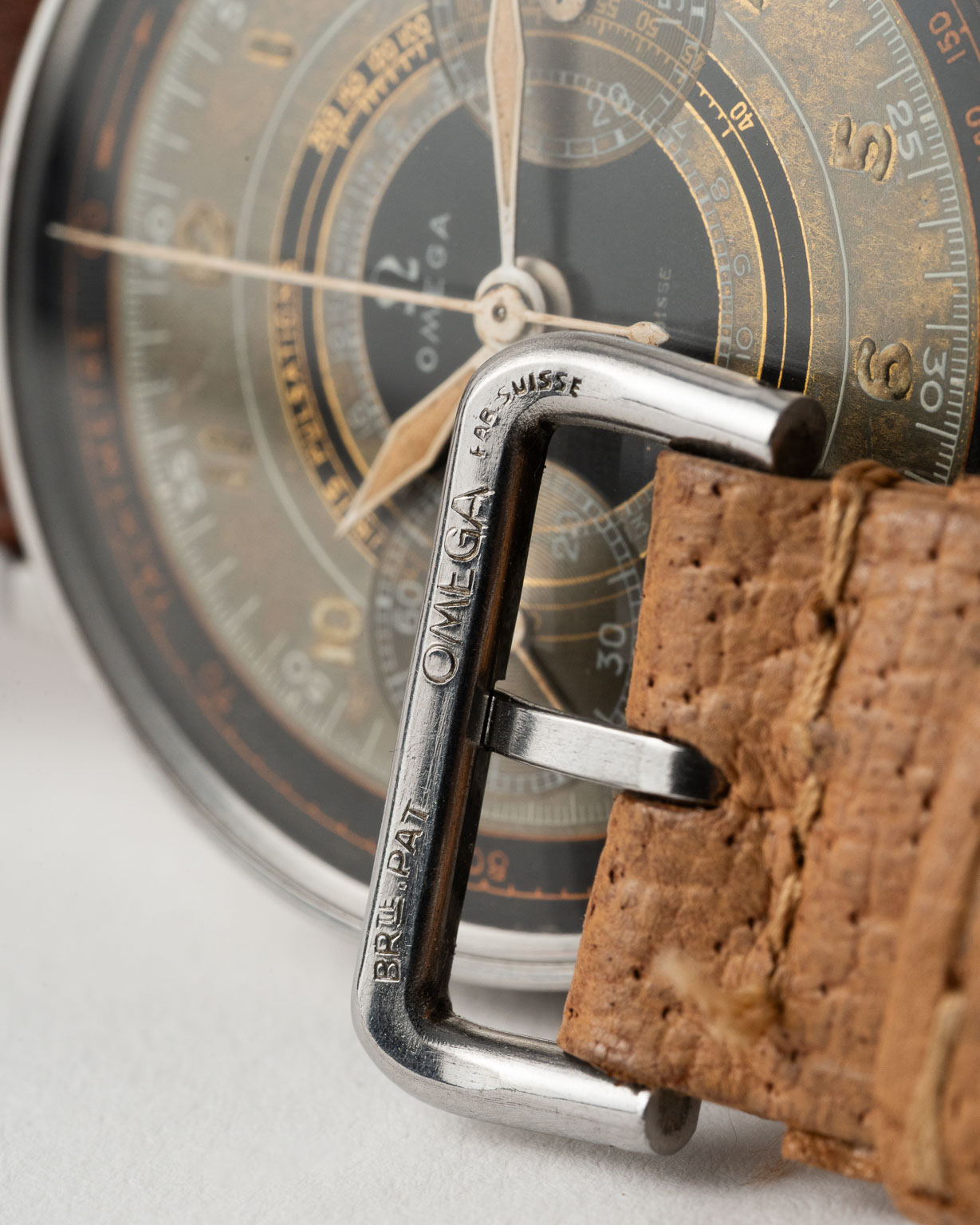 Vintage Omega 33.3 Jumbo Multiscale Chronograph from 1939 original buckle