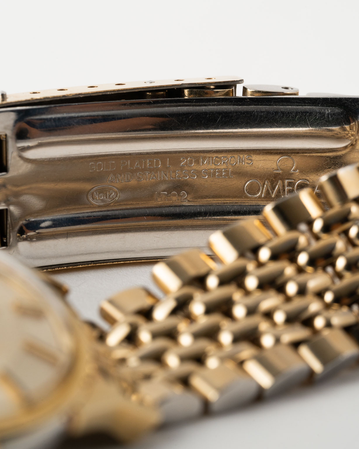 Vintage Omega Constellation Pie Pan BOR bracelet reference 168.005 from 1967 inside clasp