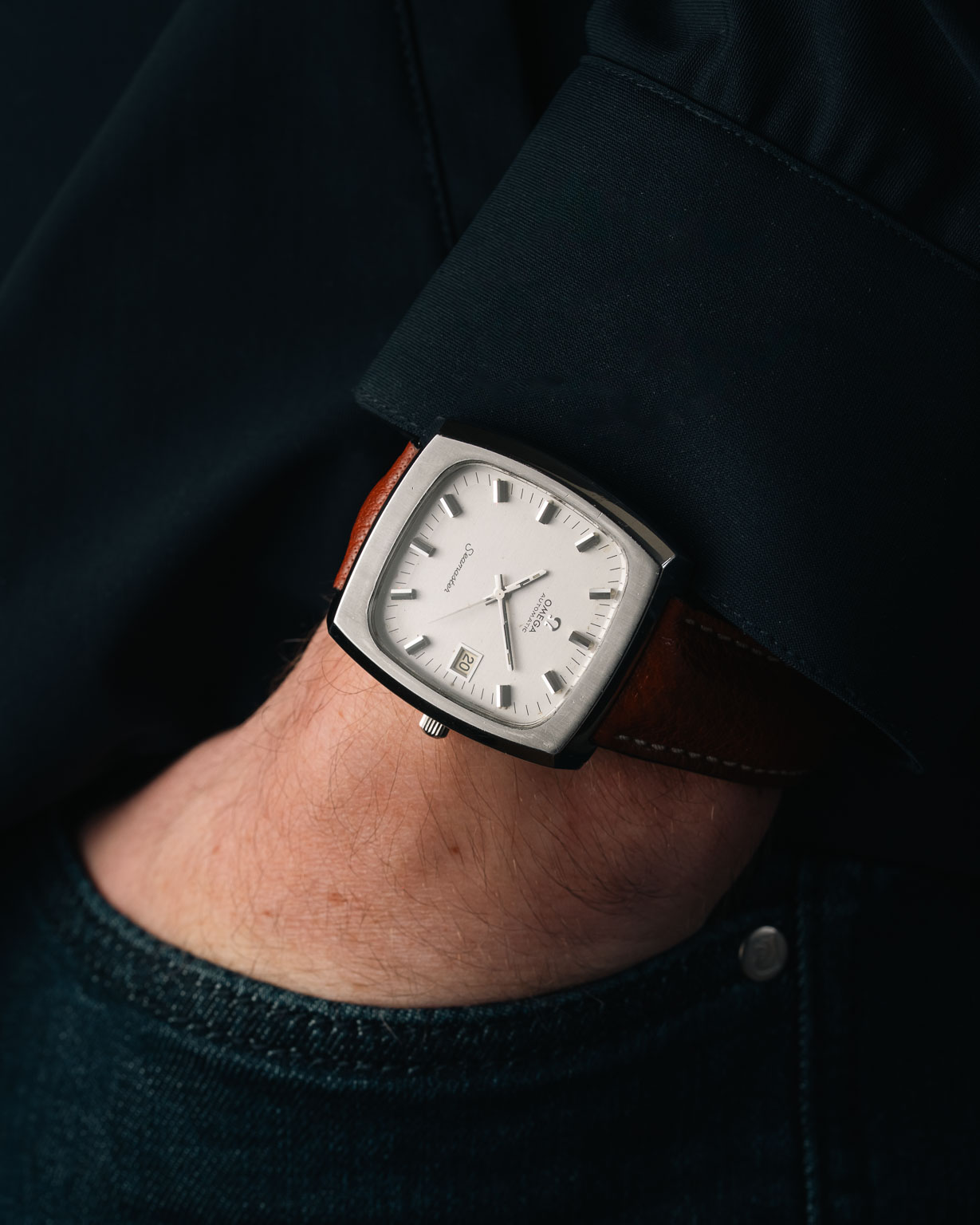 Omega Seamaster Automatic TV Case Reference. 166.0138 from 1969 wrist shot