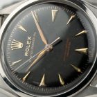 Rolex 6084 Semi Bubbleback, zwarte vergulde wijzerplaat uit 1952