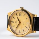 Omega Genève 136.0102 gold plated, full set from 1975 dial view
