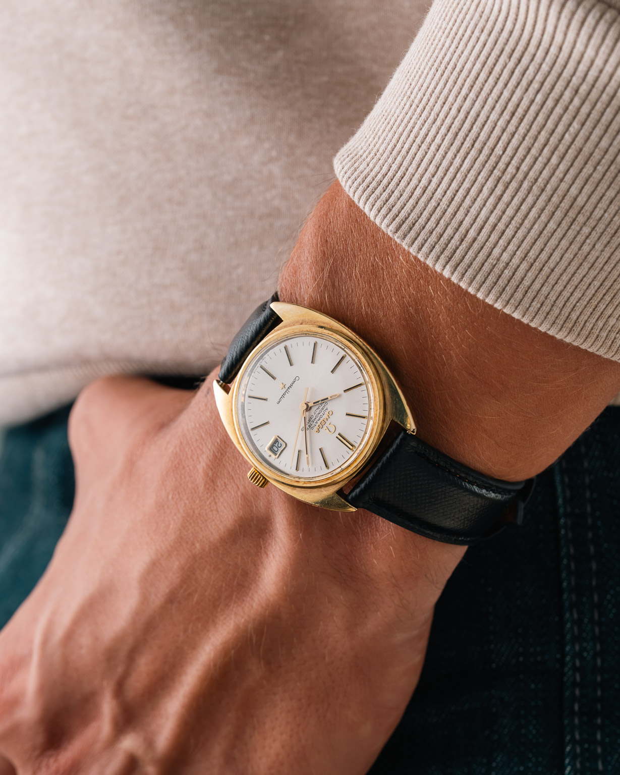Omega Constellation 168.017 gold plated from approximately 1969 wrist shot