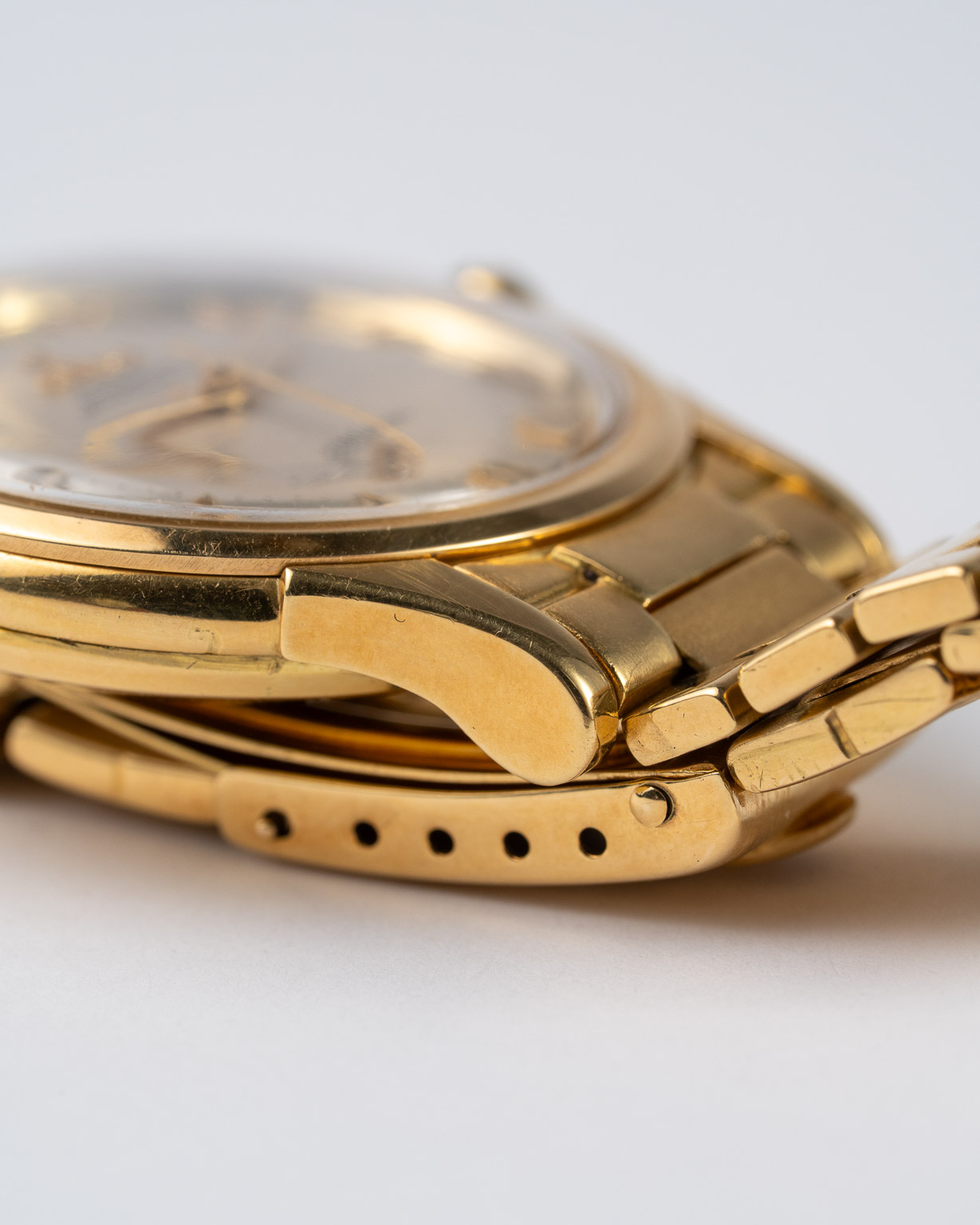 Omega Constellation 2852 18K gold, on gold flatlink, full set from 1959 non crown side bottom lug