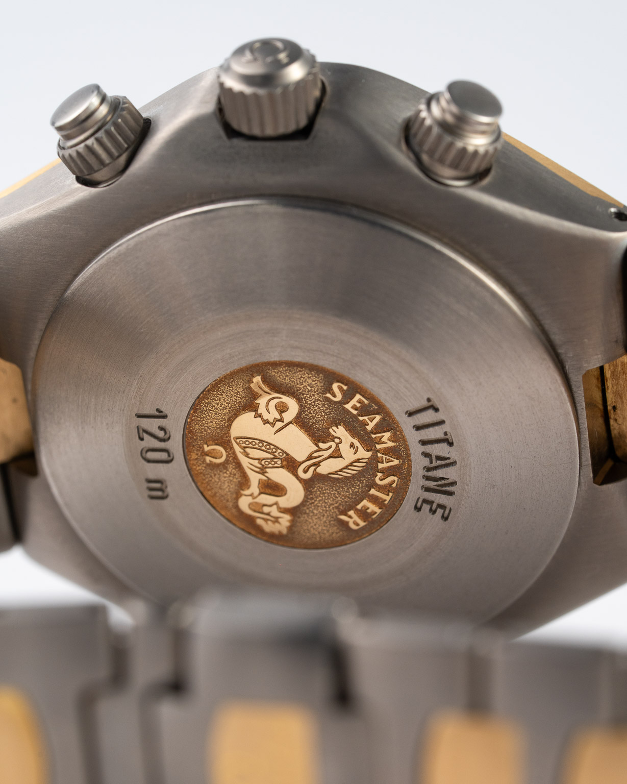 Omega Seamaster Titane Chronograph Automatic 41.5mm with papers from 1993 caseback detail