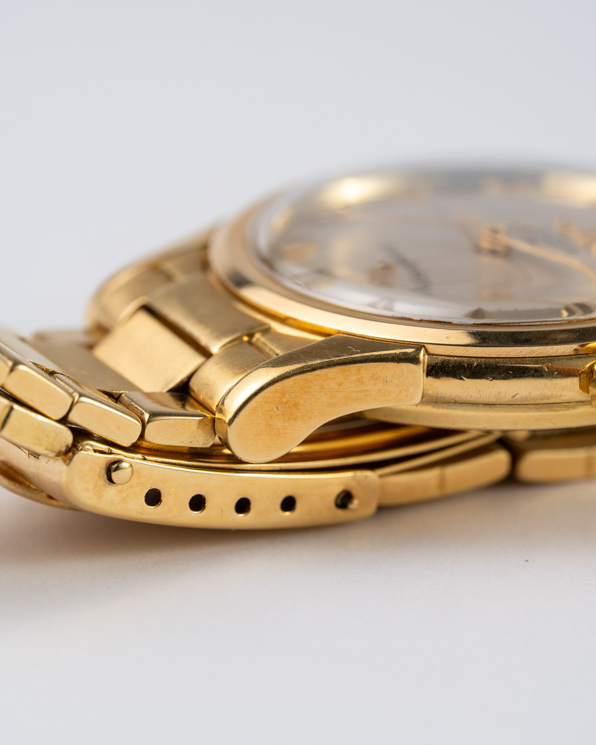 Omega Constellation 2852 18K gold, on gold flatlink, full set from 1959 bottom lug